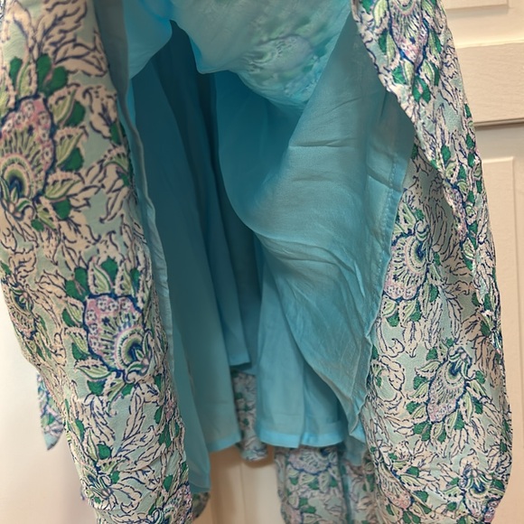 ✨ LOFT ✨ NWT Sleeveless Floral Midi Dress Tie Waist Teal Lined Size 14 $90 - Picture 9 of 12